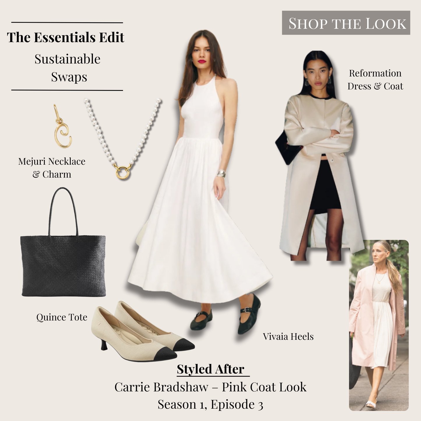 The Pink Coat and White Dress Moment Styled After Carrie Bradshaw AJLT