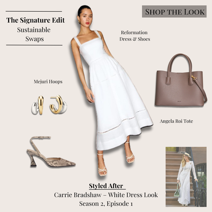 Carrie AJLT White Faux Divorce Dress Reformation